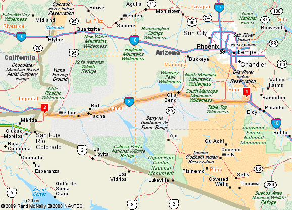Casa Grande to Yuma, AZ, 177 miles