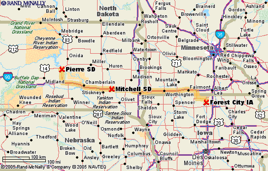 Forest City, IA to Pierre, SD