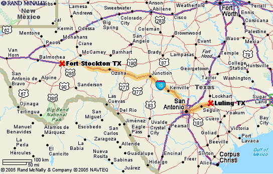 Ft. Stockton to Luling, TX  (369 Miles)