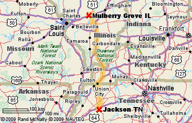Mulberry Grove, IL to Jackson, TN, 278 miles