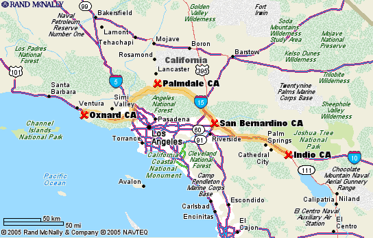 Oxnard to Indio, CA (233 miles)