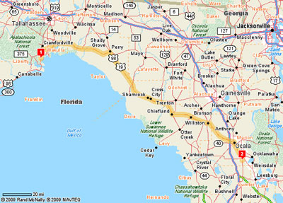 Panacea to Summerfield, FL, 190 miles