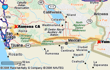 Ramona, CA to Yuma, AZ (161 miles)