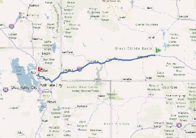 Rawlins, WY to Ogden, UT, 281 miles