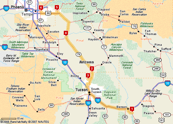 St. David to Mesa, AZ, 201 Miles