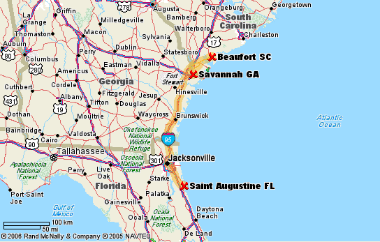 St. Augustine to Savannah, GA (215 miles)