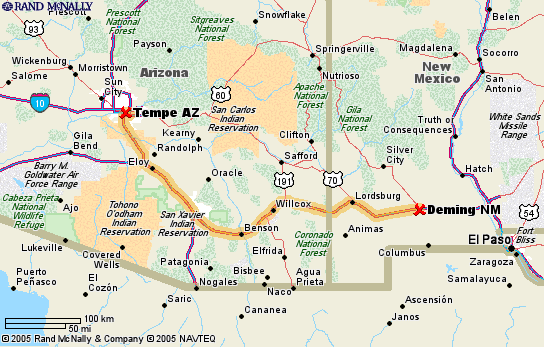 Tempe to Deming, NM (329 Miles)