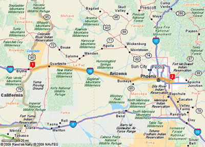 Ehrenberg to Mesa, AZ, 165 miles