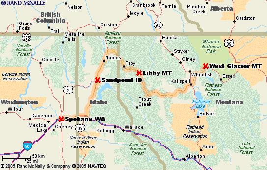 West Glacier to Spokane (279 miles)