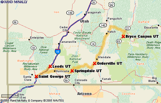 Bryce Canyon to Leeds, 142 miles