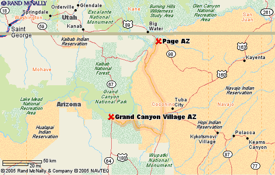 Grand Canyon to Page, AZ