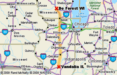 DeForest, WI to Mulberry Grove, IL, 333 miles