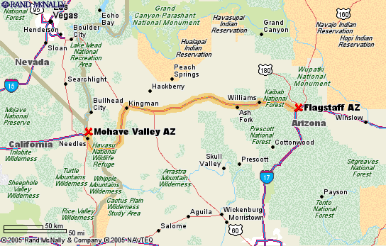 Mohave Valley to Flagstaff, AZ