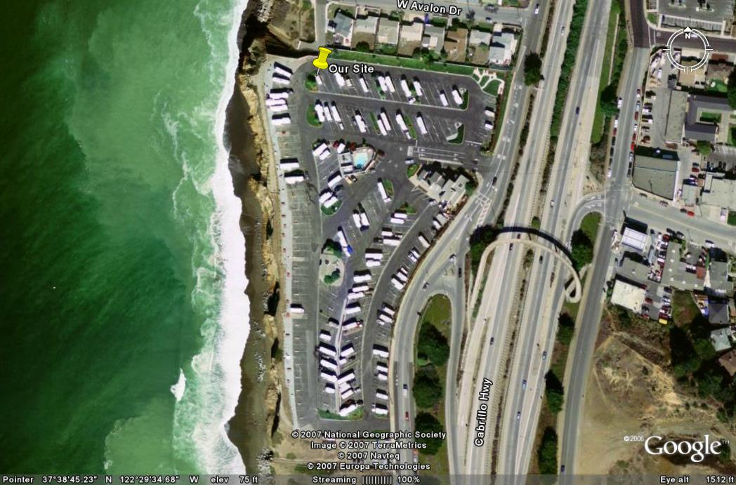 Google Earth View of San Francisco RV Resort