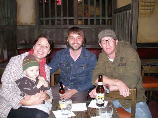 Barley, Stella, Josh, and Aaron at GoJo's in KC