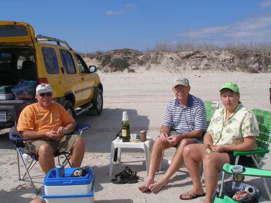 Hair, Barry, and Cindy at Port Aransas Beach