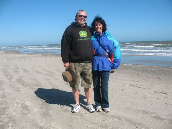 Mark and Renita at Port Aransas Beach