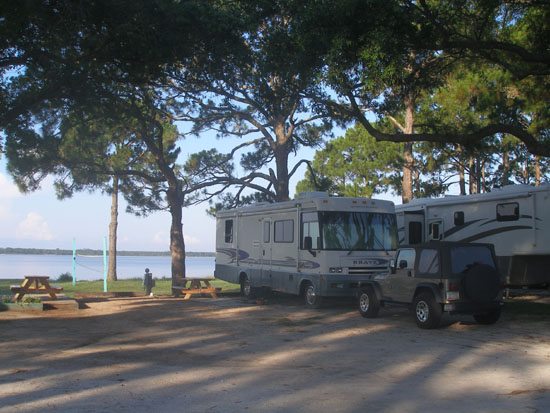 View from our campsite at Holiday Campground, Panacea, FL