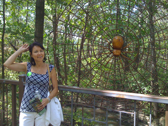 Penny and Spider Web Sculpture at Powell Gardens