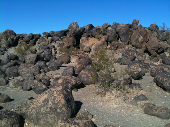 Hillside Covered with Painted Rocks at Painted Rocks Petroglyph Site
