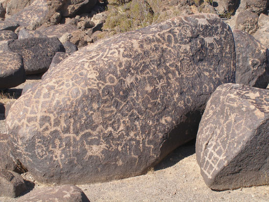Closeup of a Painted Rock at Painted Rocks Petroglyph Site