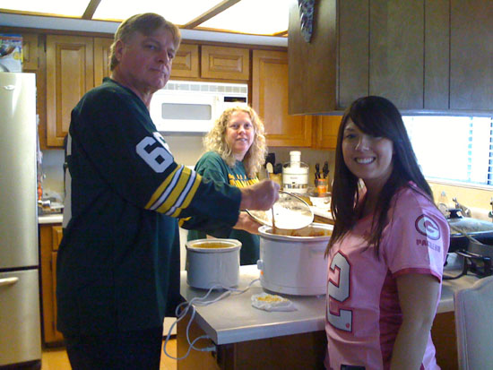 Dale, Nan, and Monica in their Packer's Wear